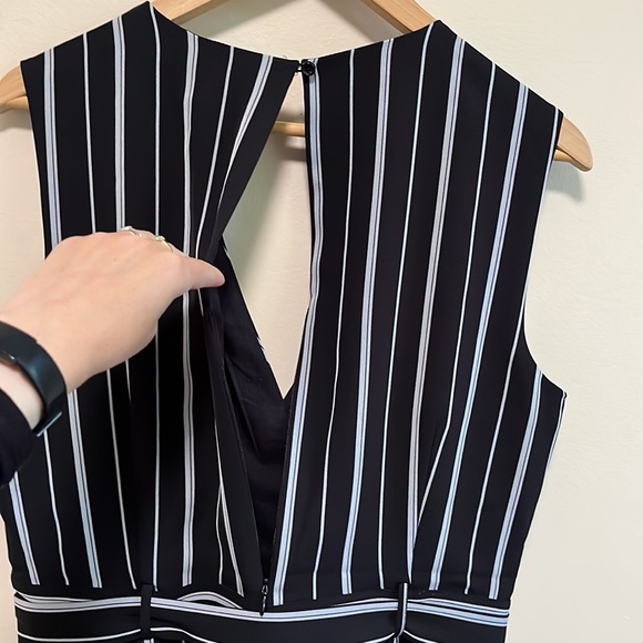 Banana Republic Factory Tailored Black and White Stripe Romper - Picture 8 of 15